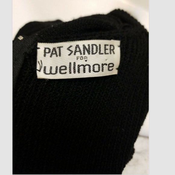 Vtg 80s Pat Sandler for Wellmore Black Santana Knit Cocktail Dress Stretch - Picture 7 of 7